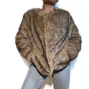 BADGLEY MISCHKA FAUX FUR COAT